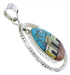 Multicolor Sterling Silver Native American Design Pendant PX29768